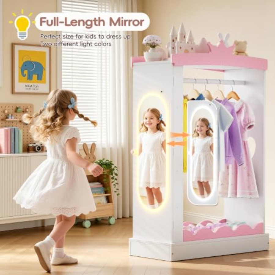 Dress Up Wardrobe with Light-U - đánh giá và giá Full Length Mirror Jewelry Armoire