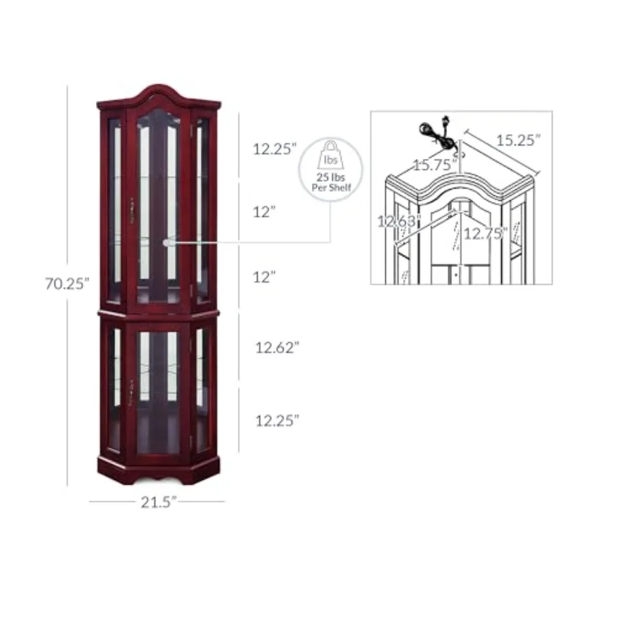 Lighted Corner Display Curved  - đánh giá và giá Storage