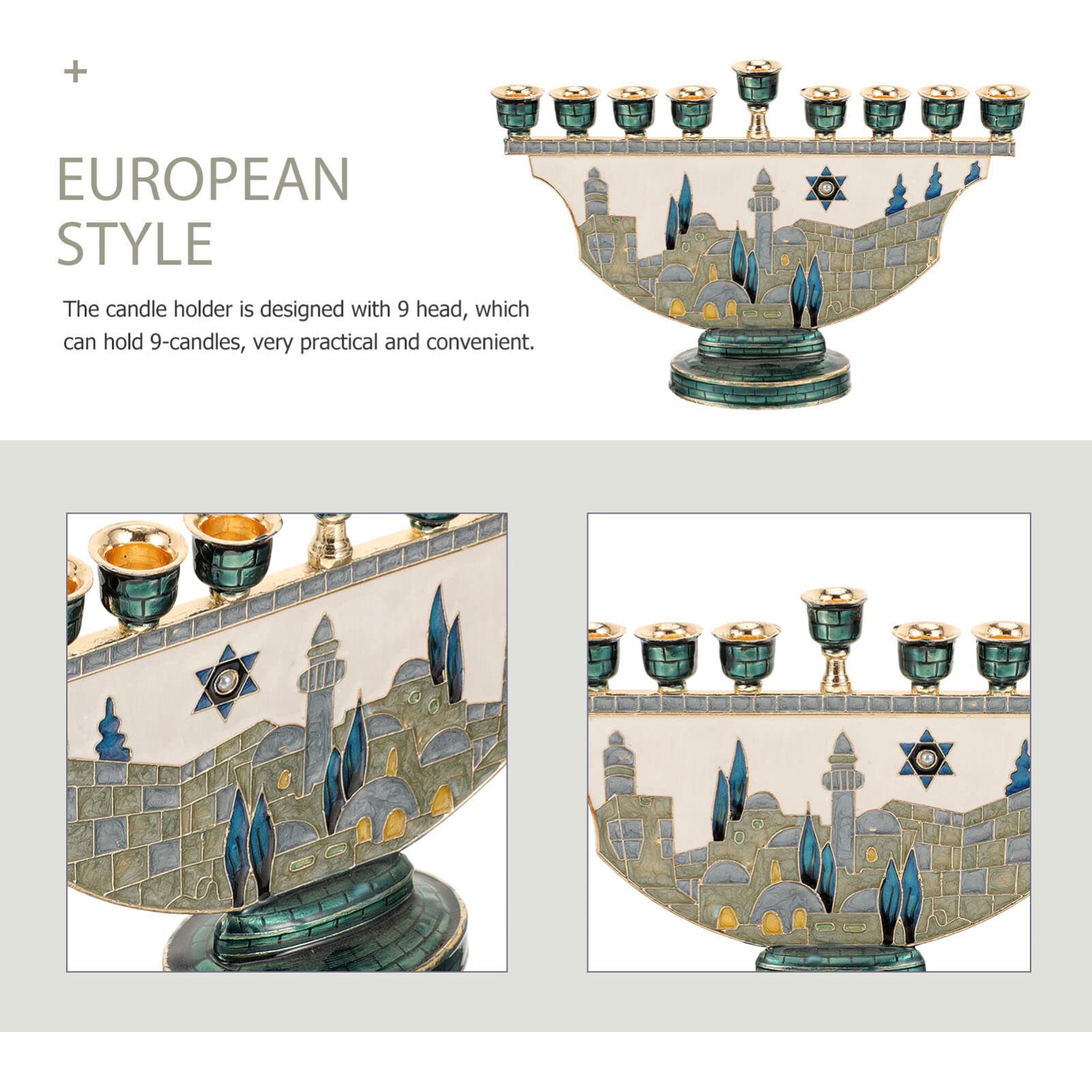 9 Branch Hanukkah Menorah Jeru - đánh giá và giá Tables
