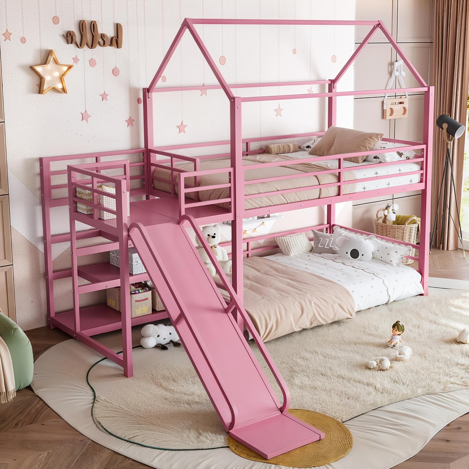 Twin Bunk Bed with Slide & Sto - đánh giá và giá Bunk Bed With Stairs And Slide