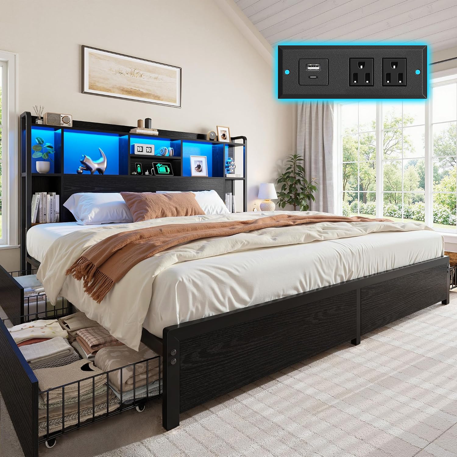 King Size Bed Frame Storage He - đánh giá và giá King Size Bed Frame With Storage Drawers