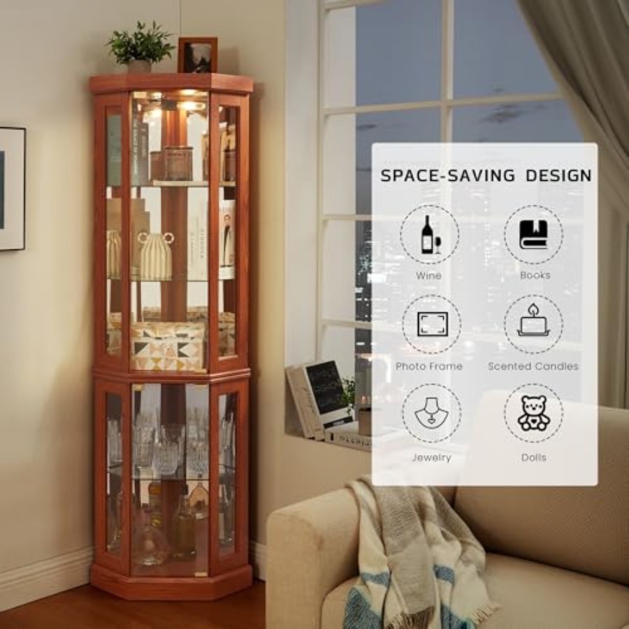 Corner curio cabinet for livin - đánh giá và giá Storage