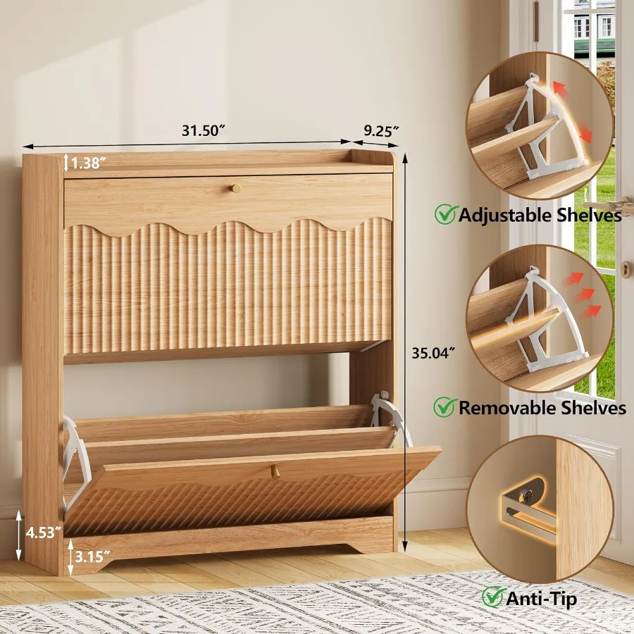 Shoe Storage Cabinet with and  - đánh giá và giá Shoe Rack Cabinet Narrow Entryway