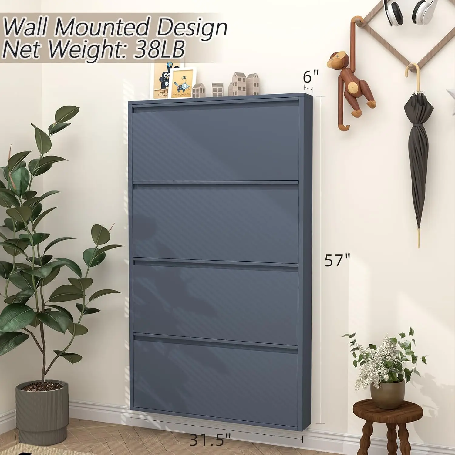 Shoe Cabinet with 4 Flip Drawe - đánh giá và giá Shoe Rack Cabinet Narrow Entryway