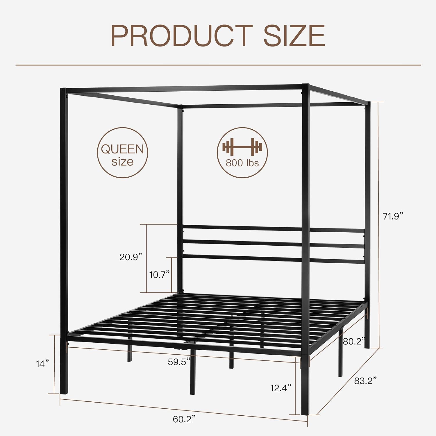 Queen Size Metal Canopy Bed Fr - đánh giá và giá Canopy Bed Frame Metal Queen